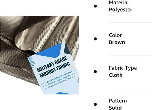BAIJJ Faraday Fabric 3 Yard Nickel Copper Faraday Cloth 43×108 inch Military Grade Signal Fabric Blocking, Brown in Saudi Arabia