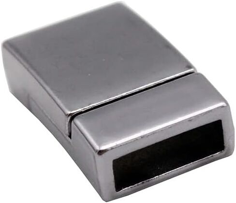 2 Pieces 10mm Flat Stainless Steel Clasps and Closure for Bracelet Making Leather Cord End 10x2.7mm Hole in Kuwait