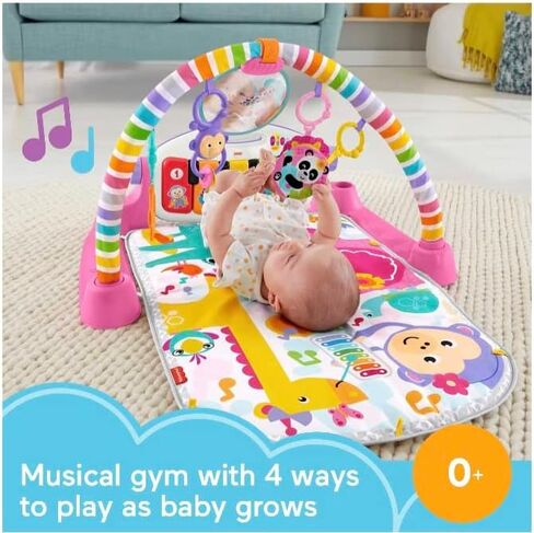 Fisher-Price Deluxe Kick & Play Removable Piano Gym, Pink in Saudi Arabia