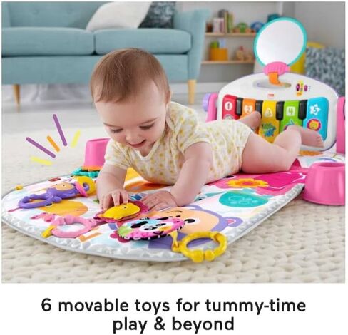 Fisher-Price Deluxe Kick & Play Removable Piano Gym, Pink in Saudi Arabia