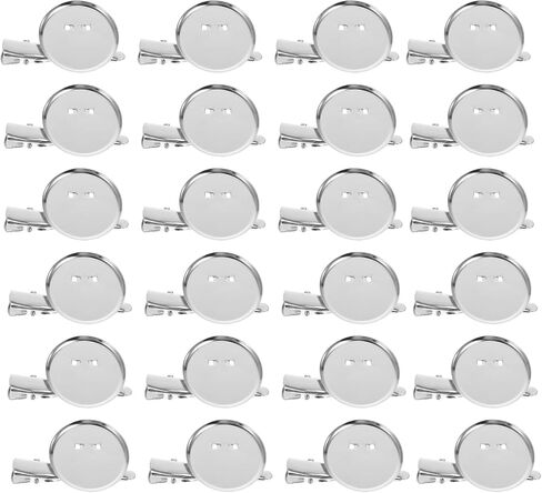 Brooch Blanks for Jewelry Making Silver Brooch Blank Round Tray: with Alligator Clip and Pin for Making Corsage Name Tags and Jewelry Making 50pcs DIY Brooch Blanks in Saudi Arabia