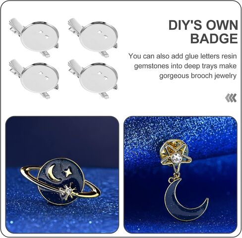 Brooch Blanks for Jewelry Making Silver Brooch Blank Round Tray: with Alligator Clip and Pin for Making Corsage Name Tags and Jewelry Making 50pcs DIY Brooch Blanks in Saudi Arabia