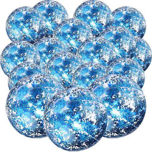 Chivao 18 Pcs Beach Ball Jumbo Sequins Pool Toys Balls Inflatable Pool Party Decor Confetti Glitter Disco Ball Decor Beach Water Play Toy Pool Party Favor 24 Inch 16 Inch in Saudi Arabia