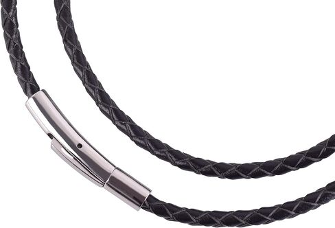 KONMAY Braided Leather Pendant Necklace Cord for Men&Women,Leather Chain Necklace, Leather Chokers with Stainless Steel Clasp in Saudi Arabia