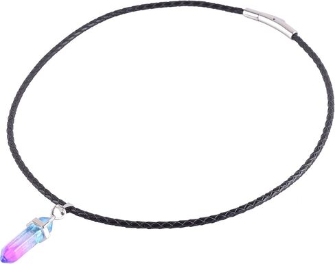 KONMAY Braided Leather Pendant Necklace Cord for Men&Women,Leather Chain Necklace, Leather Chokers with Stainless Steel Clasp in Saudi Arabia
