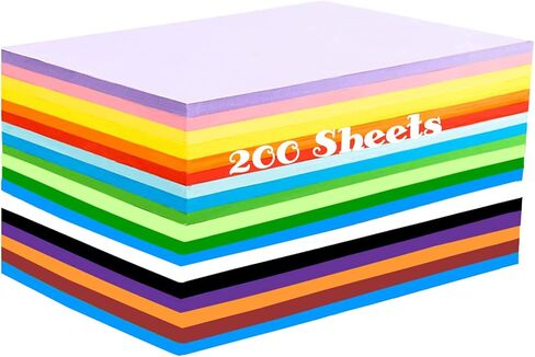 200 Sheets Colored Paper, A4 Origami Paper Colored Copy Paper Printer Paper for DIY Craft Kids Scrapbook School Office Printing 8.3" X 11.7", 20 Assorted Colors（70 g/m²） in Saudi Arabia