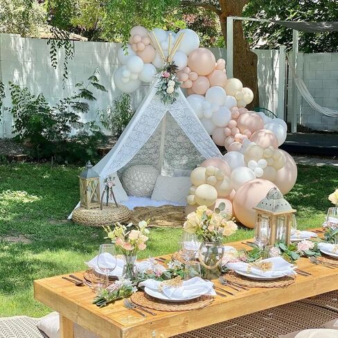 خيمة تيبي فاخرة من الدانتيل لحفلات الزفاف والحفلات وزينة للصور (بطول 19.5 سم) من تايني لاند in Kuwait