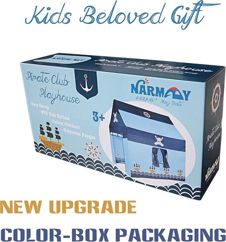 خيمة لعب نارماي لنادي القراصنة للعب في الأماكن المغلقة أو الهواء الطلق - 40 × 28 × 40 بوصة in Kuwait