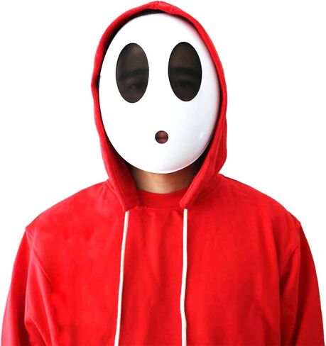 قناع الرجل الخجول، هدايا حفلات الهالوين، زي الرجل الخجول الأبيض، أزياء تنكرية، لوازم حفلات أعياد الميلاد in Kuwait