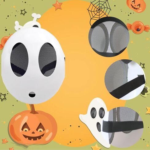 قناع الرجل الخجول، هدايا حفلات الهالوين، زي الرجل الخجول الأبيض، أزياء تنكرية، لوازم حفلات أعياد الميلاد in Kuwait