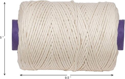 Crafteza Macrame Cord 4mm X 1181 ft Single Strand Macrame Cord - 100% Natural Virgin Cotton Cord Made in India Soft Macrame Yarn for Making Macrame Crafts Perfect Macramé Cord for Macrame Supplies in Saudi Arabia