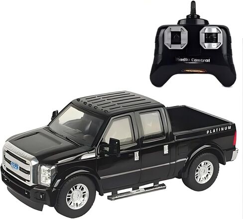 شاحنة بيك اب RC Ford F-350 Super Duty، مرخصة رسميًا كاملة الوظائف وراديو R/C بجهاز تحكم عن بعد، سيارة أصلية بمقياس 1:28 (أسود) in Saudi Arabia