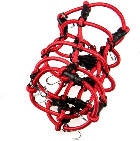 موهيرو 1/10 RC شبكة أمتعة مرنة مع خطاف لمركبات RC 1:10th RC الزاحفة شاحنة سيارة D90 TRX4 رف السقف (أحمر) in Kuwait