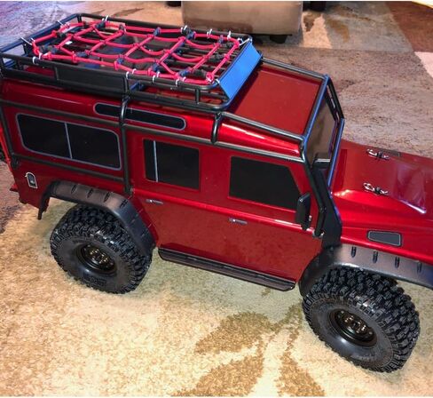 موهيرو 1/10 RC شبكة أمتعة مرنة مع خطاف لمركبات RC 1:10th RC الزاحفة شاحنة سيارة D90 TRX4 رف السقف (أحمر) in Kuwait