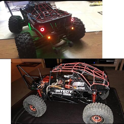 موهيرو 1/10 RC شبكة أمتعة مرنة مع خطاف لمركبات RC 1:10th RC الزاحفة شاحنة سيارة D90 TRX4 رف السقف (أحمر) in Kuwait