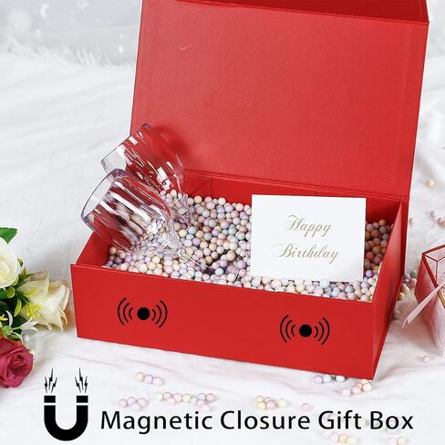 MOZRRO Gift Box with Lids, 9.85 x 5.95 x 3.15 In Magnetic Closure Gift Boxes for Gift Packaging, Gift Box for Christmas,Mothers Day,Fathers Day,Graduations,Weddings,Birthdays Gifts in Kuwait