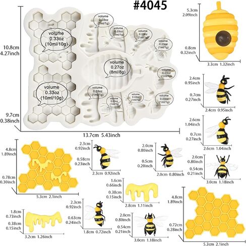 FUNSHOWCASE Honeybee Silicone Mold Beehive Honey Bee Honeycomb Drip Edging Frame 12 Cavity for Resin Casting Epoxy Coaster Polymer Clay Jewelry Making Craft Fondant Cake Decor Candy Melt Sugarcraft in Saudi Arabia