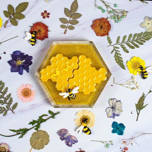 FUNSHOWCASE Honeybee Silicone Mold Beehive Honey Bee Honeycomb Drip Edging Frame 12 Cavity for Resin Casting Epoxy Coaster Polymer Clay Jewelry Making Craft Fondant Cake Decor Candy Melt Sugarcraft in Saudi Arabia