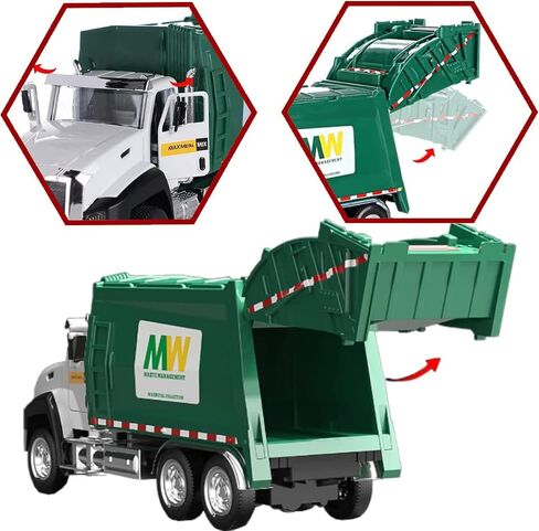 3 Pack City Diecast Semi Trucks Transport Set - Big Toy Garbage Truck, Oil Tanker, & Transport Vehicle Toy with Pull Back Action - 1/50 Scale Metal Collectible Model Alloy Car Vehicles in Saudi Arabia