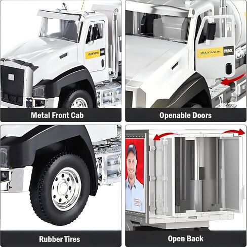 3 Pack City Diecast Semi Trucks Transport Set - Big Toy Garbage Truck, Oil Tanker, & Transport Vehicle Toy with Pull Back Action - 1/50 Scale Metal Collectible Model Alloy Car Vehicles in Saudi Arabia