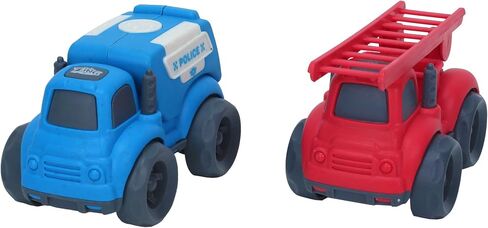 Zing Plantastic City Vehicles - Double Pack (Small Size) - Cement Mixer and Dump Truck - Made from 40% Wheat Straw Material – Pretend Play Toy for Age 3 and Up in Saudi Arabia
