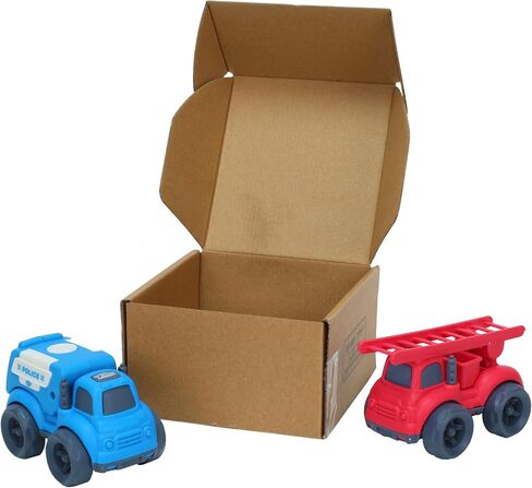 Zing Plantastic City Vehicles - Double Pack (Small Size) - Cement Mixer and Dump Truck - Made from 40% Wheat Straw Material – Pretend Play Toy for Age 3 and Up in Saudi Arabia