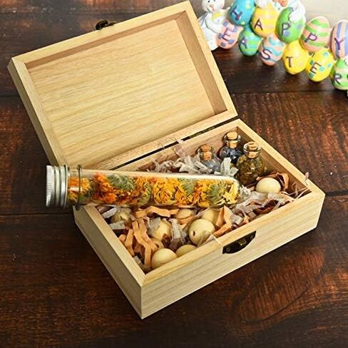 Rocinha 6pcs Large Unfinished Wooden Box Rectangle Keepsake Box Stash Boxes with Hinged Lid for DIY Easter Arts Hobbies, Jewelry,6x4x2.3Inch in Kuwait