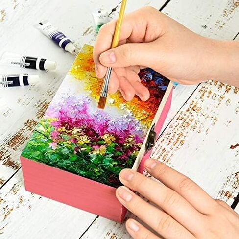 Rocinha 6pcs Large Unfinished Wooden Box Rectangle Keepsake Box Stash Boxes with Hinged Lid for DIY Easter Arts Hobbies, Jewelry,6x4x2.3Inch in Kuwait