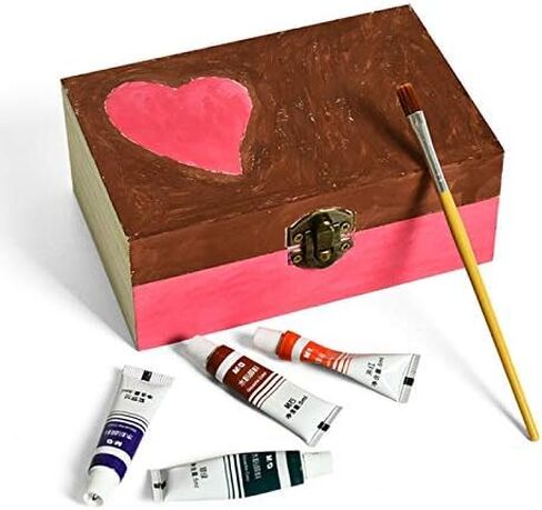 Rocinha 6pcs Large Unfinished Wooden Box Rectangle Keepsake Box Stash Boxes with Hinged Lid for DIY Easter Arts Hobbies, Jewelry,6x4x2.3Inch in Kuwait