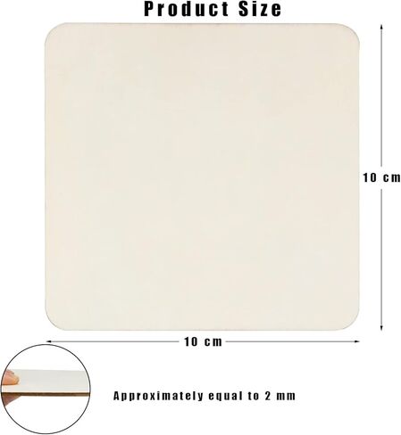 60 قطعة من ISUSSER 10.16 سم × 10.16 سم، قطع خشبية فارغة للطلاء، الوقايات والمشروع الفني DIY ، والتلطيخ والديكورات in Kuwait