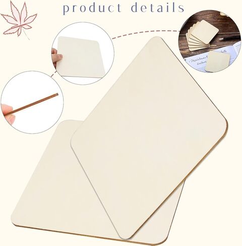 60 قطعة من ISUSSER 10.16 سم × 10.16 سم، قطع خشبية فارغة للطلاء، الوقايات والمشروع الفني DIY ، والتلطيخ والديكورات in Kuwait