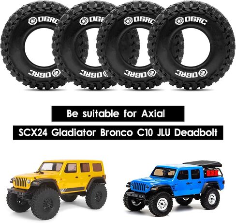 OGRC Super Soft 1.0 Crawler Tires All Terrain Tires for SCX24 C10/JLU/Bronco/Gladiator/Deadbolt/FCX24 1/24 Crawler Upgrades，54 * 19mm in Saudi Arabia