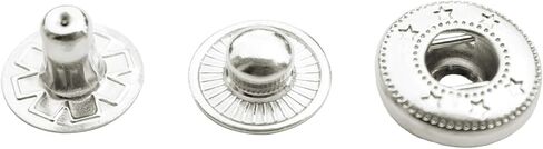 مجموعة Trimming Shop مكونة من 10 مسامير ضغط مكونة من 4 أجزاء باللون الفضي - مشابك زنبركية مقاس 15 ملم باللون البني in Kuwait