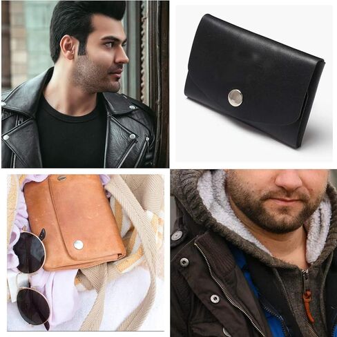 مجموعة Trimming Shop مكونة من 10 مسامير ضغط مكونة من 4 أجزاء باللون الفضي - مشابك زنبركية مقاس 15 ملم باللون البني in Kuwait