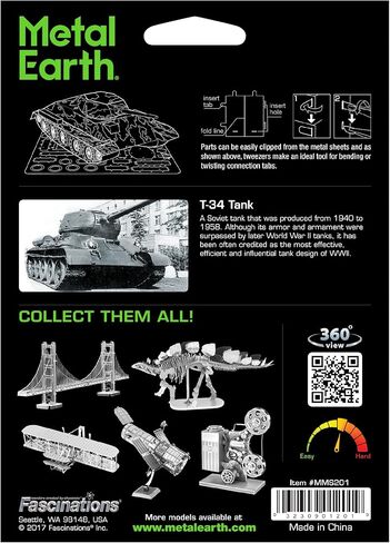 Metal Earth T-34 Tank 3D Metal Model Kit Bundle with Tweezers Fascinations in Saudi Arabia
