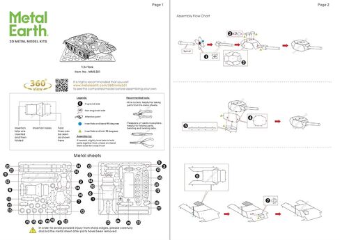 Metal Earth T-34 Tank 3D Metal Model Kit Bundle with Tweezers Fascinations in Saudi Arabia