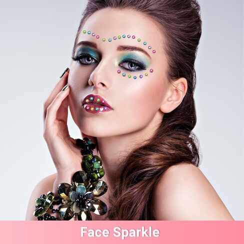 2640 قطعة من ملصقات حجر الراين من كولوفيس، 14 لونًا و4 أحجام من ملصقات الأحجار الكريمة وملصقات اللؤلؤ الملونة البيضاء مع ملقط للفنون والحرف اليدوية والمكياج وتزيين فن الأظافر in Kuwait