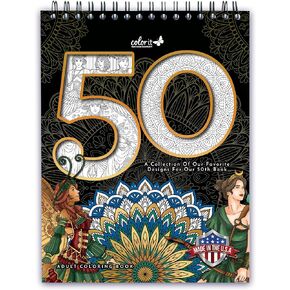 كتاب تلوين للبالغين 50 ملبوس حلزوني، 50 تصميماً أصلياً مع صفحات مثقبة، غلاف كتاب مقوى مسطح، ورق حبر منفوخ | للفنون والحرف اليدوية، كتب تلوين لاسترخاء البالغين in Kuwait