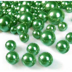160 Pieces Pearl for Vase Filler Pearl Beads No Hole Makeup Pearls for Brushes Holder for Home Wedding Decor, 10/14/20(Champagne)