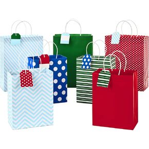 Hallmark Christmas Assorted Gift Bag Bundle with Mix-n-Match Gift Tags, Festive Patterns (Pack of 7 Gift Bags: 3 Large 13", 4 Medium 9"; 7 Gift Tags), Model:5XGB4900