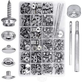 مجموعة مشابك خياطة قماشية من 323 قطعة من الستانلس ستيل للقوارب والقبعات والمقابس والمسامير ومكونات قاعدة القماش التي تصنعها بنفسك وادوات تثبيت غطاء القارب والاثاث in Kuwait