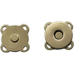 10 Sets 15mm 18mm Sew in Magnetic Plum Blossom Bag Button, Snaps, Clasps, Great for Purses Bags Clothes (15mm, Gold) Q1765