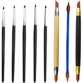 TOVOT 8PCS Rubber Tip Paint Brushes Two-Head Clay Shaper Tools Sculpture Carving Tools for Modeling Craving Shaping in Kuwait