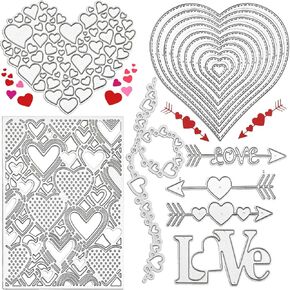8 Pieces Heart Love Letter Metal Die Cuts Happy Valentine's Day Cutting Dies Stencils for Scrapbooking, Card Making, Photo Album DIY Crafts and Valentine's Day Décor in Saudi Arabia