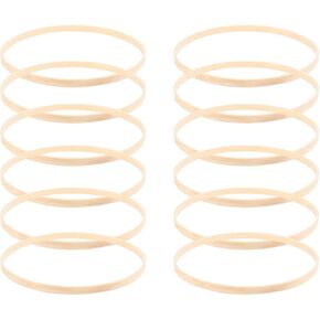 Bamboo Macrame Rings 12pcs Wooden Bamboo Floral Hoop Wreath Macrame Craft Dream Catcher Hoop Rings Round Macrame Rings for DIY Wedding Wreath Decor Wall Hanging Crafts 23cm in Kuwait