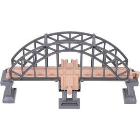 Toyvian Wooden Train Tracks Suspension Bridge Toy Wood Cross Railway Toys Train Scene Layout Props Toy Train Accessory for Kids Toddlers (Grey) Wooden Train Accessories in Kuwait
