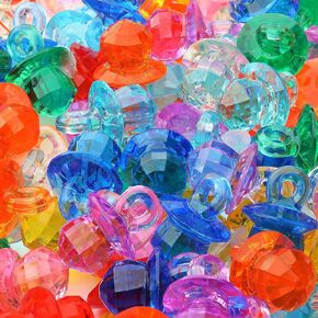 Entervending Acrylic Gems - Acrylic Diamond Rings - Vase Filler - Assorted Color Plastic Gemstones - 10.6 OZ - Table Scatters Crystals - Aquarium Jewels - Gemstones for Kids - Sensory Table Filler in Kuwait