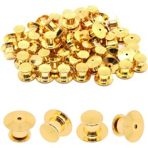 Locking Pin Backs, 65pcs Pin Backs Locking Enamel Pin Making Kit Pin Locking Back Pin Keeper Clasp, Metal Pin Back for Enamel Pins Brooch Lapel Pin (Black)