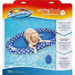 SwimWays Paddle Paws Spring Float Dog Raft, Large (65 lbs. and Up), Blue
