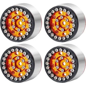 4pcs Alloy 1/24 RC Beadlock Wheel Rims for 1:24 Axial SCX24 AXI90081 AXI00001 AXI00002 RC Crawler Car (Orange) in Saudi Arabia